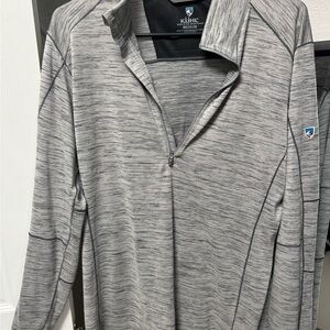 Men’s Kuhl  Heather Gray Striped Pullover - medium